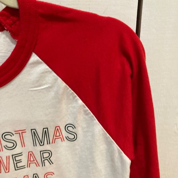 Christmas pajama henley top red white green Small - Picture 4 of 6